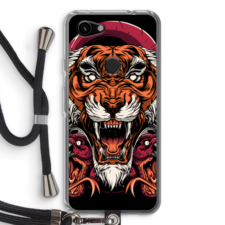 Tiger and Rattlesnakes: Pixel 3a Transparant Hoesje met koord