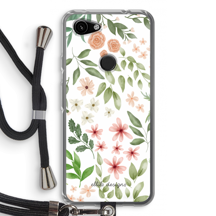 Botanical sweet flower heaven: Pixel 3a Transparant Hoesje met koord
