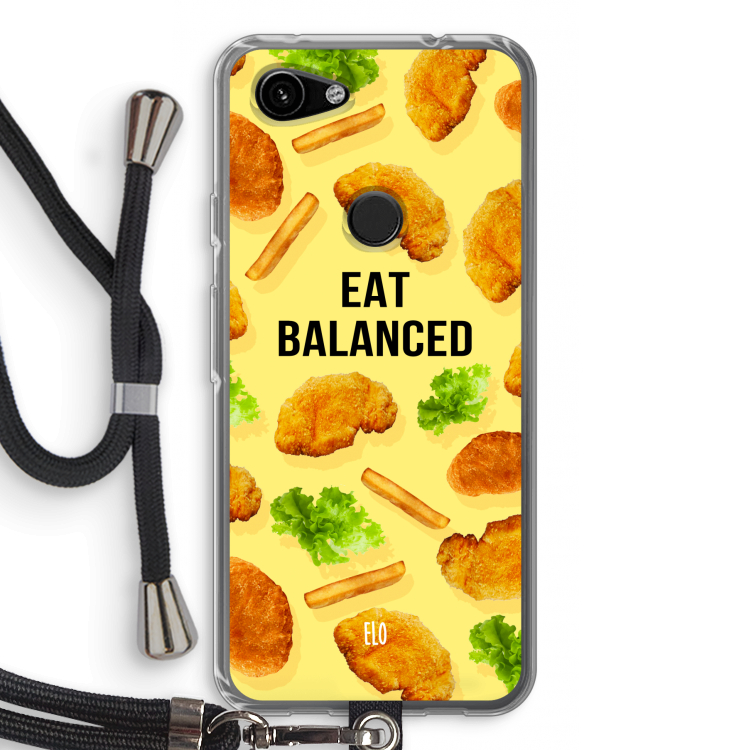 Eat Balanced: Pixel 3a Transparant Hoesje met koord