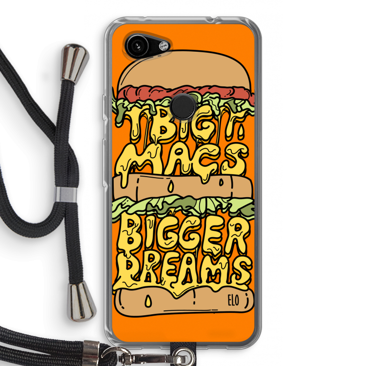 Big Macs Bigger Dreams: Pixel 3a Transparant Hoesje met koord