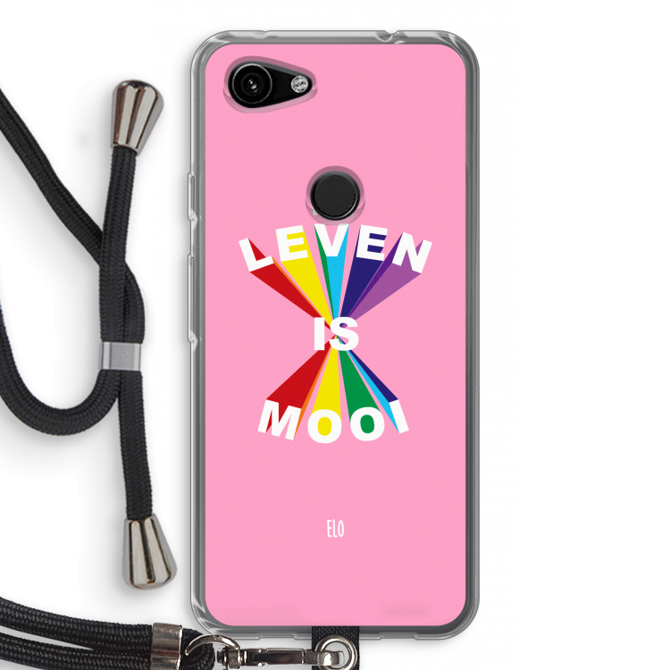 Het Leven Is Mooi: Pixel 3a Transparant Hoesje met koord