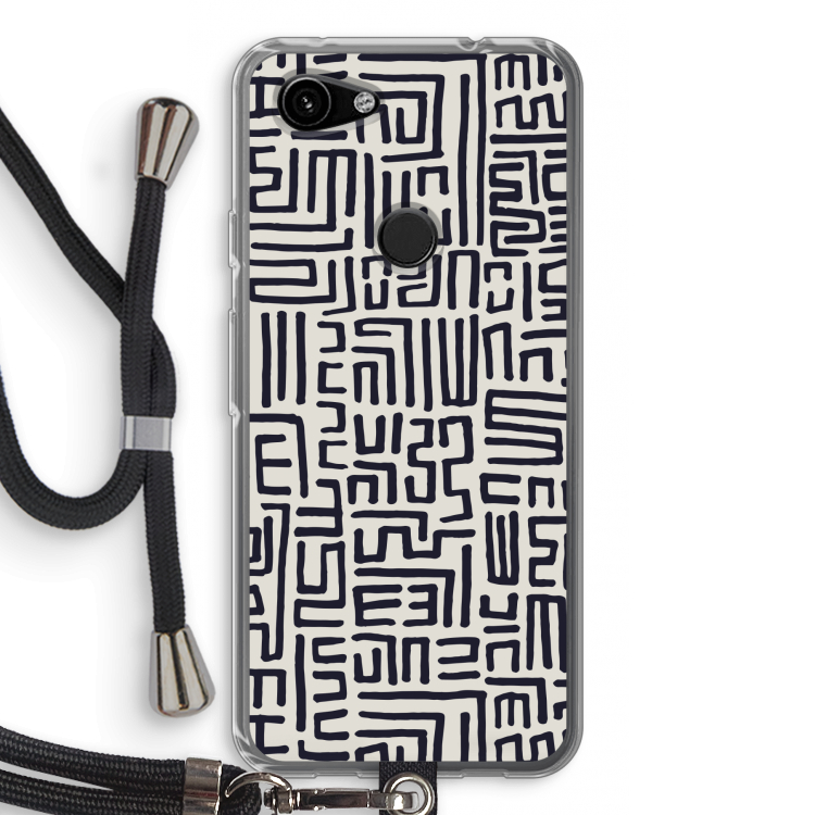 Moroccan Print: Pixel 3a Transparant Hoesje met koord