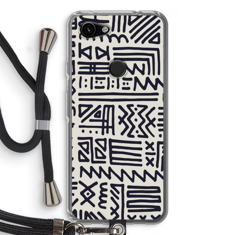 Marrakech print: Pixel 3a Transparant Hoesje met koord