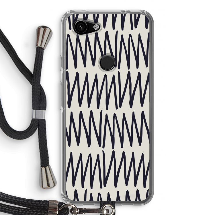 Marrakech Zigzag: Pixel 3a Transparant Hoesje met koord