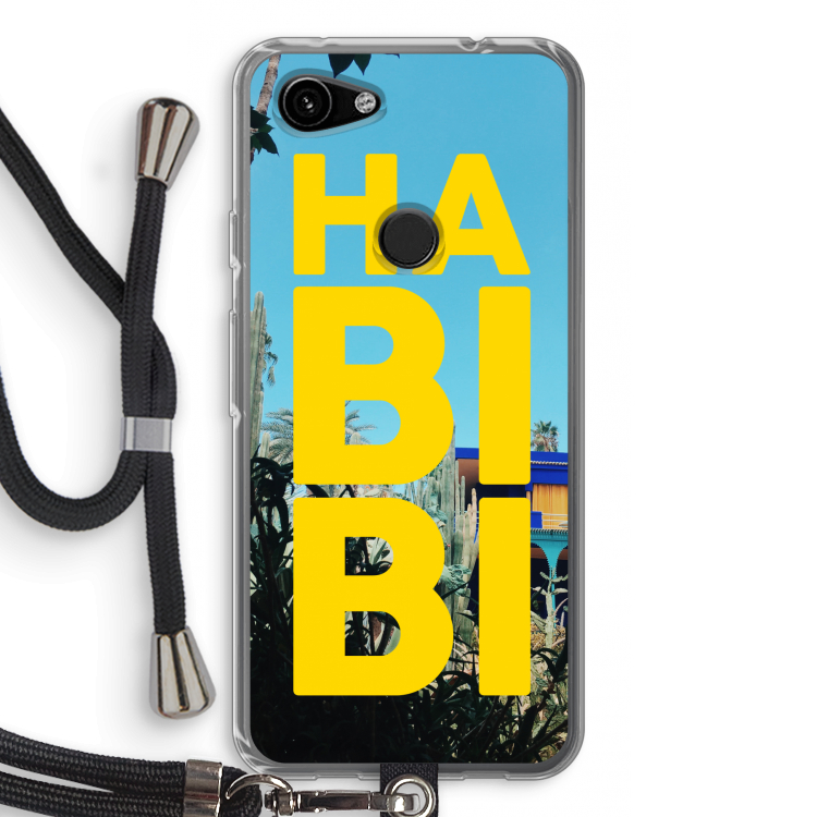 Habibi Majorelle : Pixel 3a Transparant Hoesje met koord