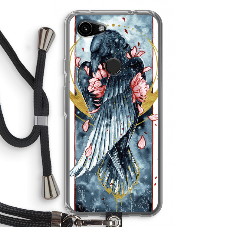 Golden Raven: Pixel 3a Transparant Hoesje met koord