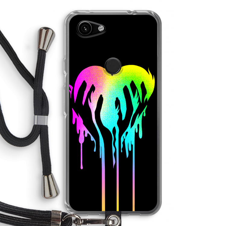 Hold My Heart: Pixel 3a Transparant Hoesje met koord