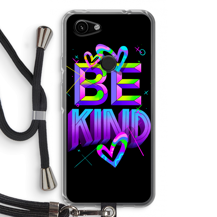 Be Kind: Pixel 3a Transparant Hoesje met koord