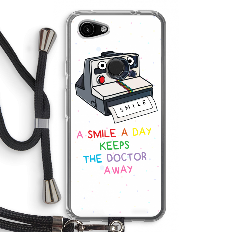 Smile: Pixel 3a Transparant Hoesje met koord