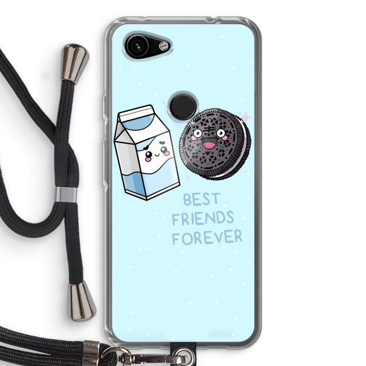 Best Friend Forever: Pixel 3a Transparant Hoesje met koord
