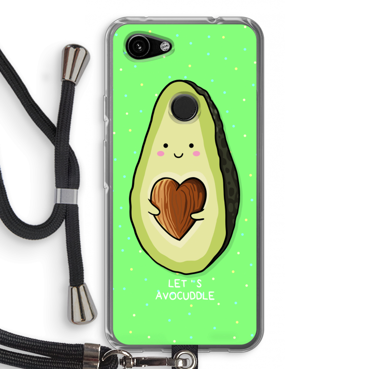 Avocuddle: Pixel 3a Transparant Hoesje met koord