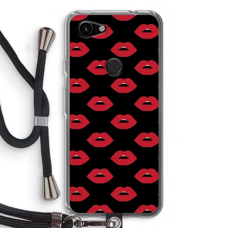 Lips: Pixel 3a Transparant Hoesje met koord