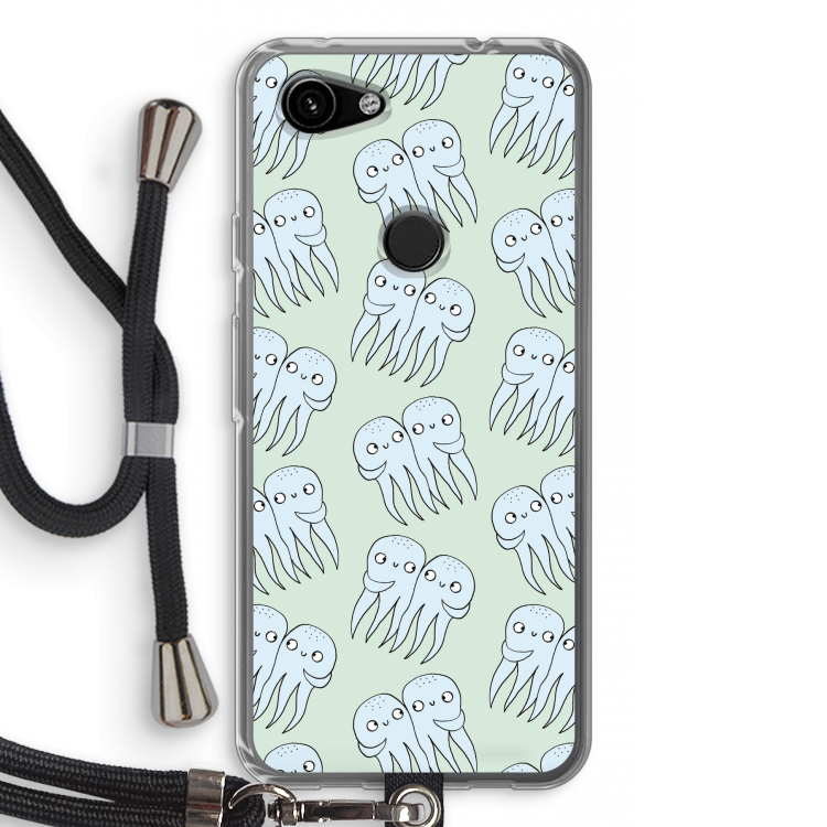 Octopussen: Pixel 3a Transparant Hoesje met koord