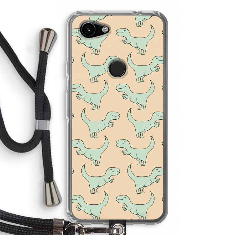 Dinos: Pixel 3a Transparant Hoesje met koord