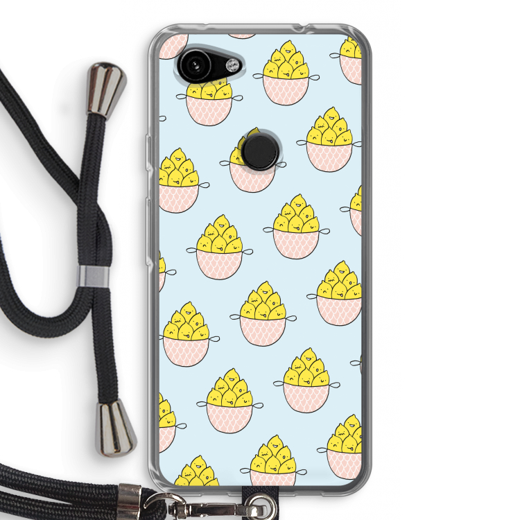 Citroenen: Pixel 3a Transparant Hoesje met koord
