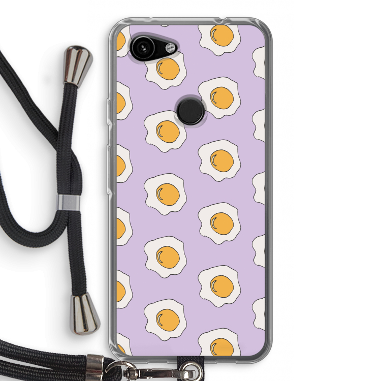 Bacon to my eggs #1: Pixel 3a Transparant Hoesje met koord