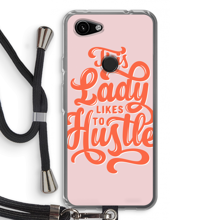 Hustle Lady: Pixel 3a Transparant Hoesje met koord