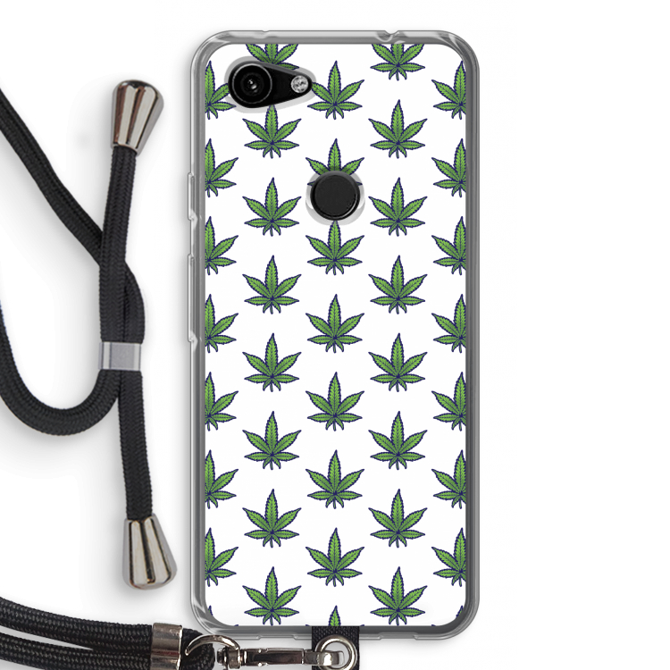 Weed: Pixel 3a Transparant Hoesje met koord