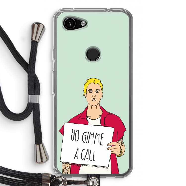 Gimme a call: Pixel 3a Transparant Hoesje met koord