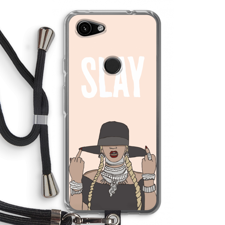 Slay All Day: Pixel 3a Transparant Hoesje met koord