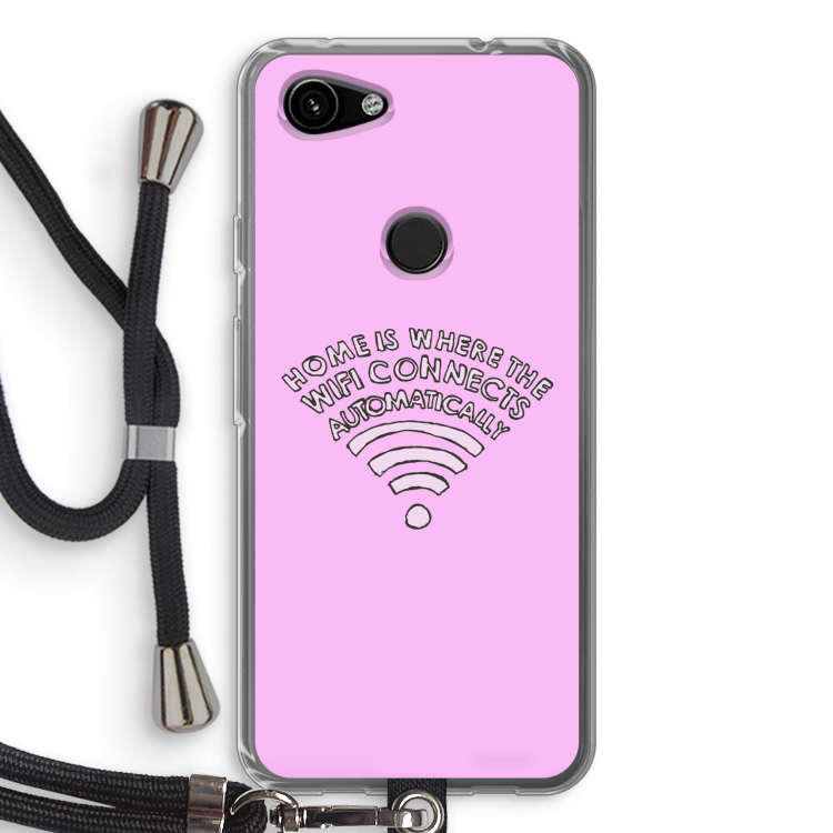 Home Is Where The Wifi Is: Pixel 3a Transparant Hoesje met koord