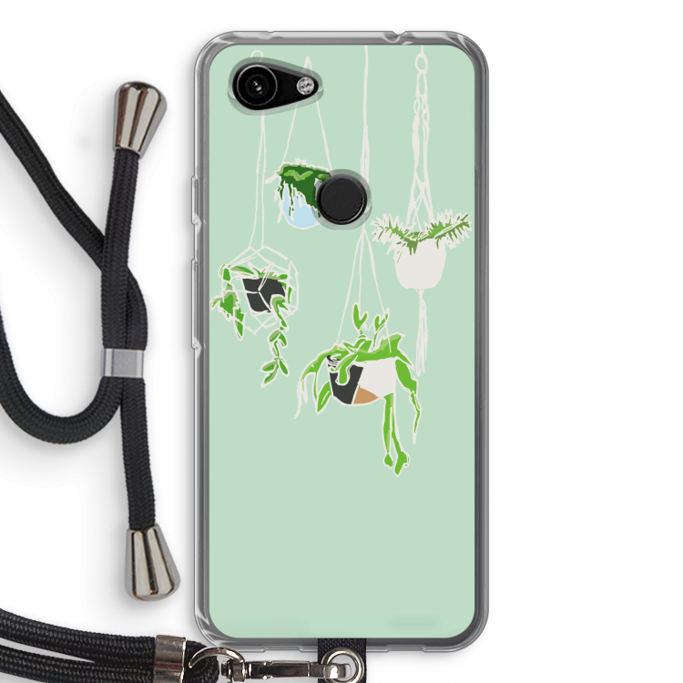 Hang In There: Pixel 3a Transparant Hoesje met koord