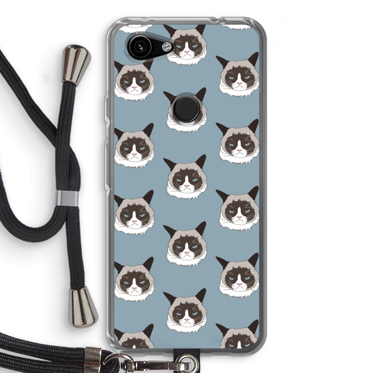 It's a Purrr Case: Pixel 3a Transparant Hoesje met koord