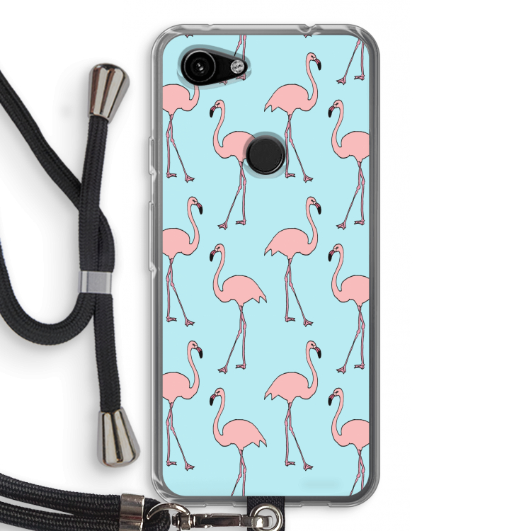 Anything Flamingoes: Pixel 3a Transparant Hoesje met koord