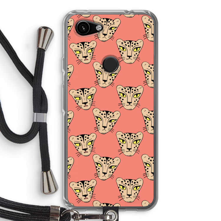 Tijger: Pixel 3a Transparant Hoesje met koord