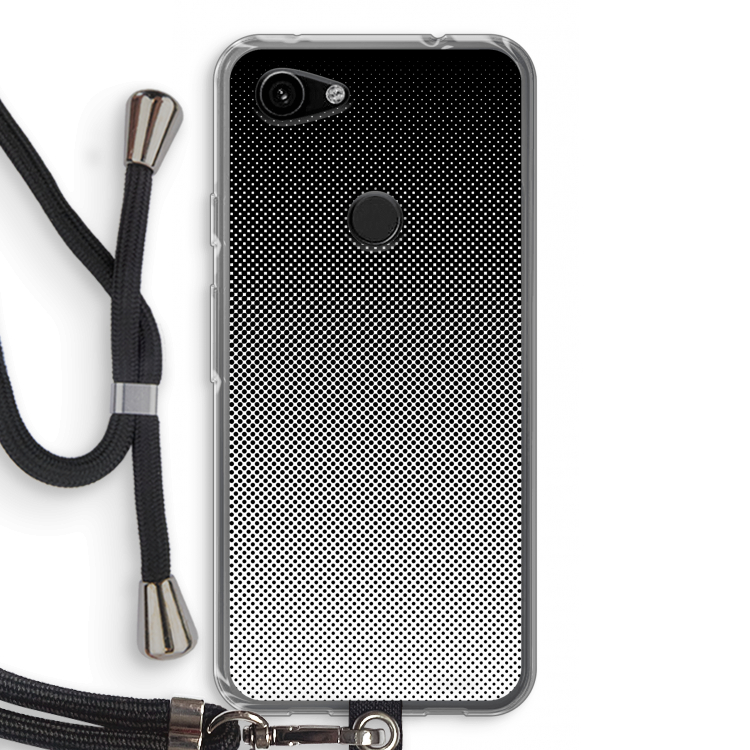 Musketon Halftone: Pixel 3a Transparant Hoesje met koord