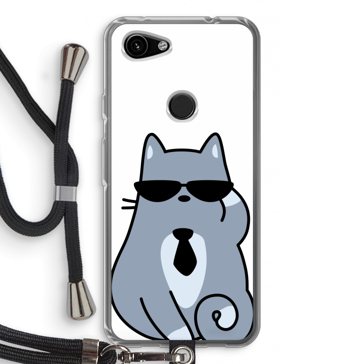 Cool cat: Pixel 3a Transparant Hoesje met koord