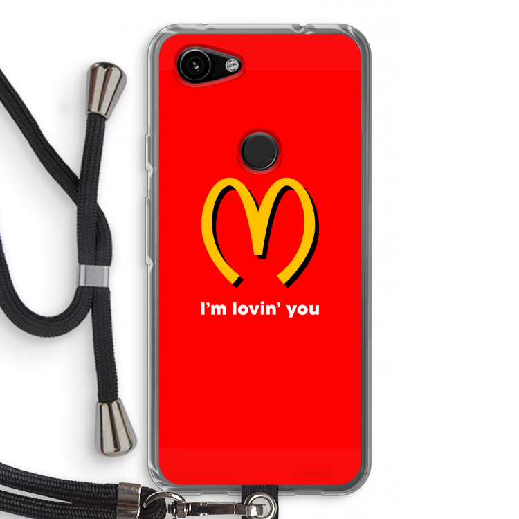 I'm lovin' you: Pixel 3a Transparant Hoesje met koord