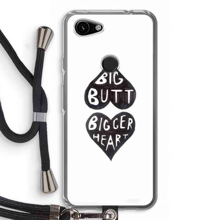 Big butt bigger heart: Pixel 3a Transparant Hoesje met koord
