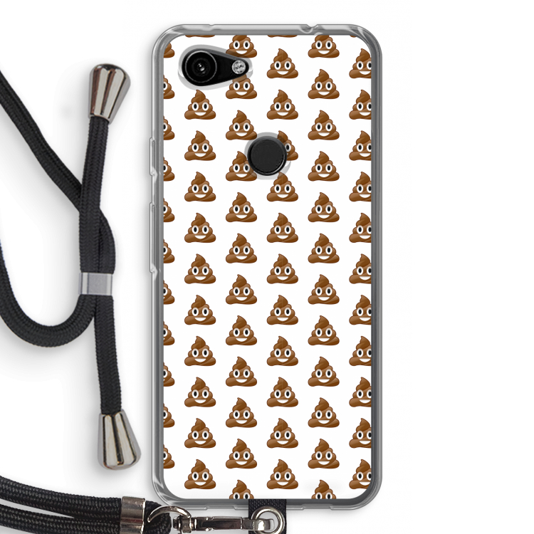 Poop emoji: Pixel 3a Transparant Hoesje met koord