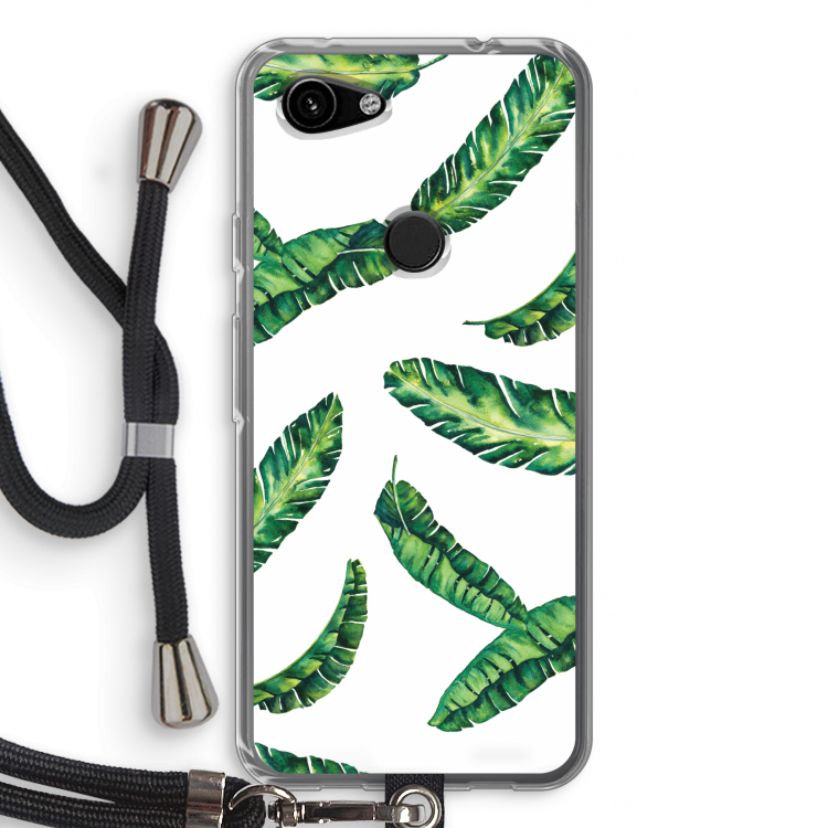 Lange bladeren: Pixel 3a Transparant Hoesje met koord