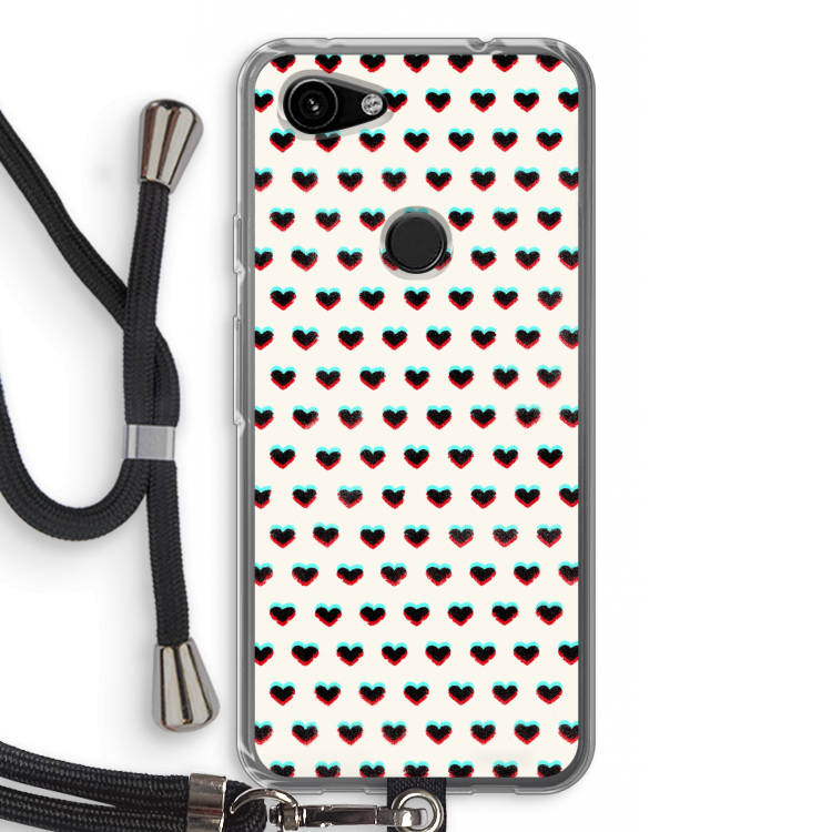 Hartjes: Pixel 3a Transparant Hoesje met koord