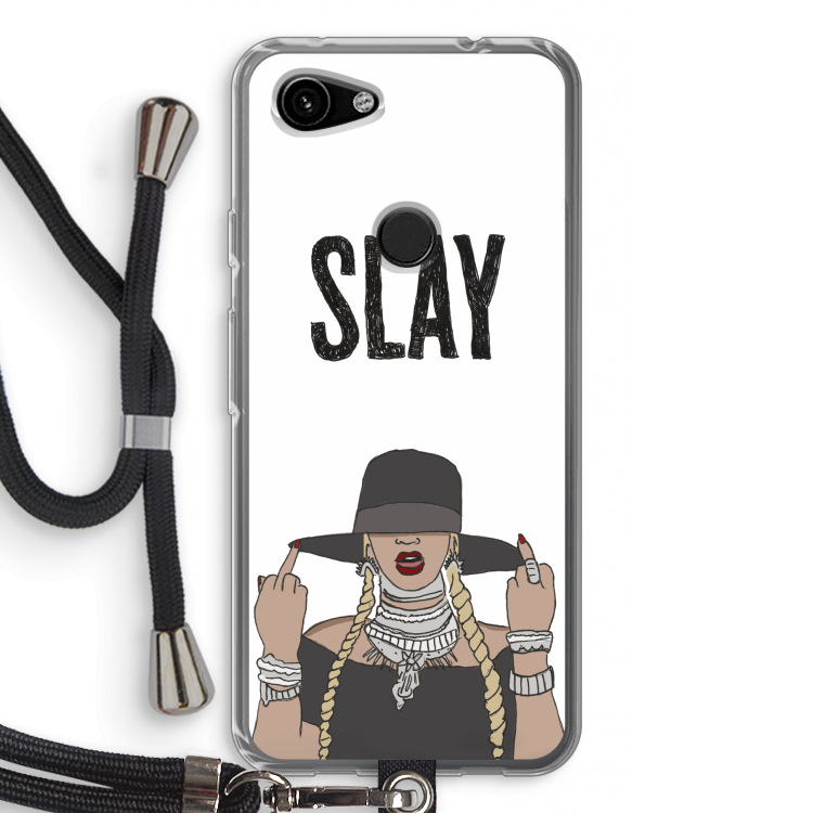 Slay All Day: Pixel 3a Transparant Hoesje met koord