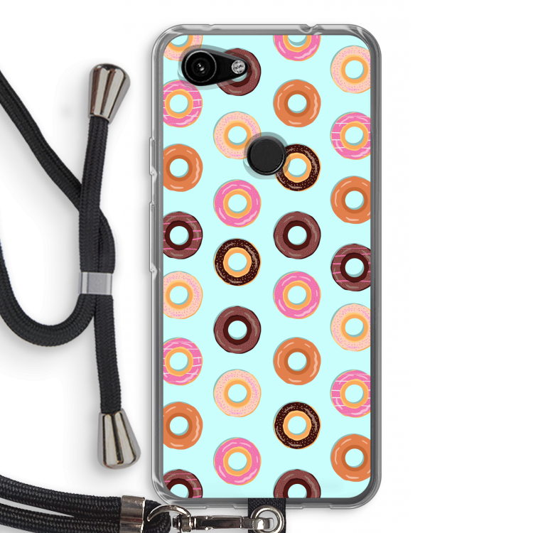 Donuts: Pixel 3a Transparant Hoesje met koord