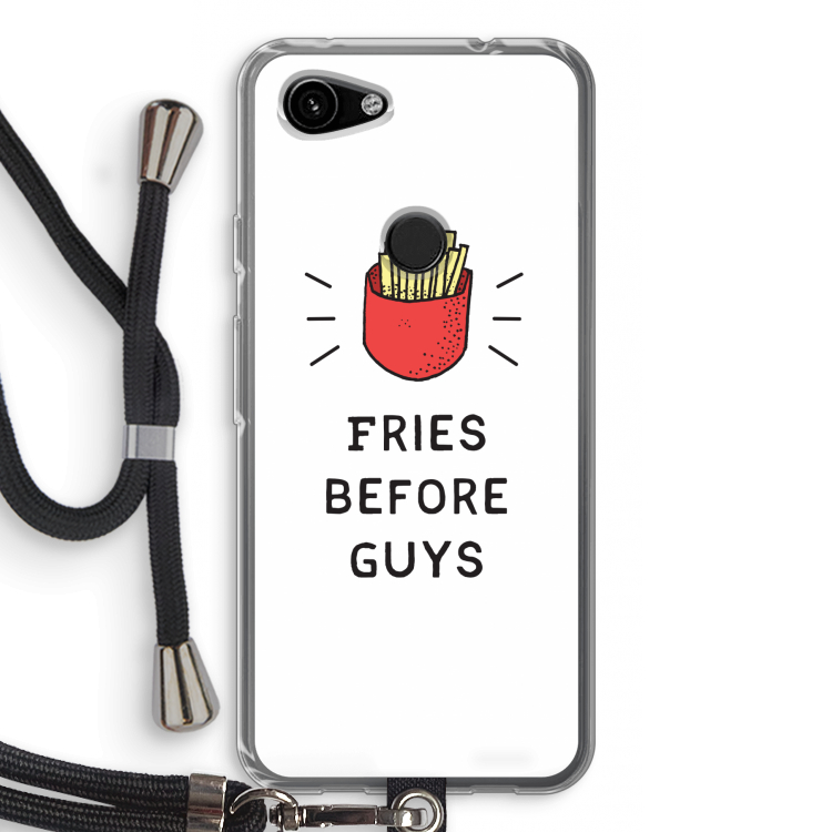 Fries before guys: Pixel 3a Transparant Hoesje met koord