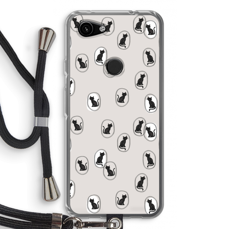 Miauw: Pixel 3a Transparant Hoesje met koord