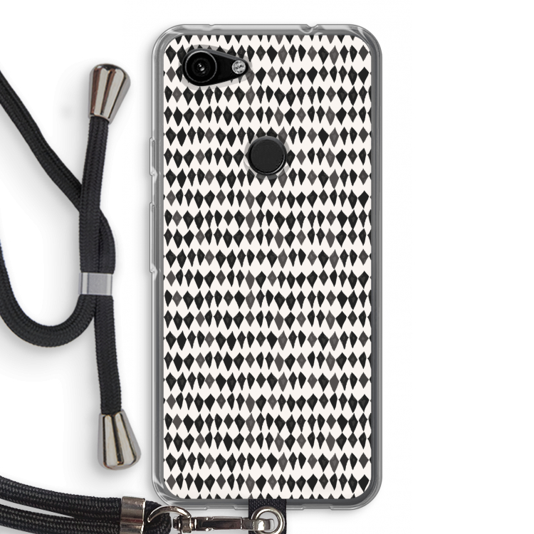 Crazy shapes: Pixel 3a Transparant Hoesje met koord