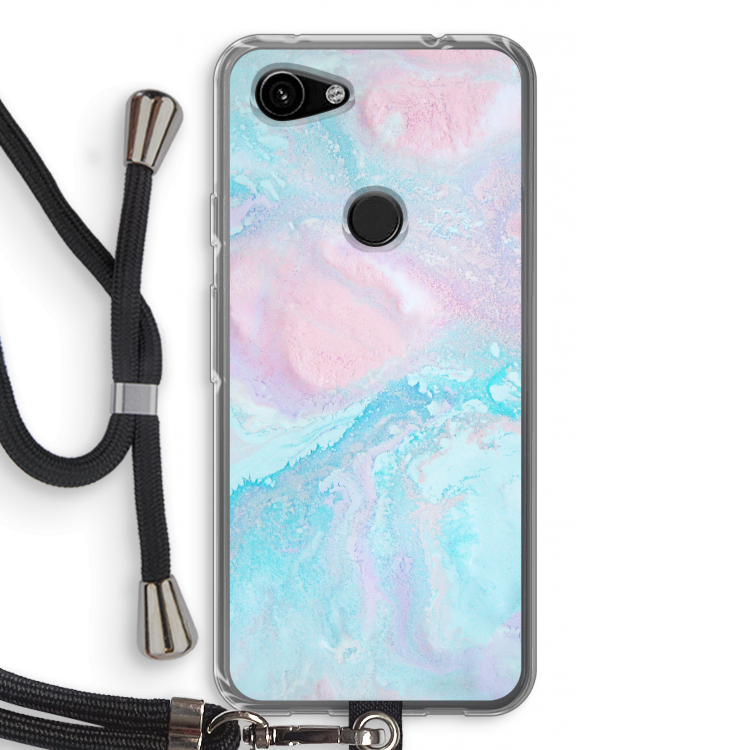 Fantasie pastel: Pixel 3a Transparant Hoesje met koord