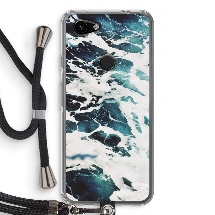 Golven: Pixel 3a Transparant Hoesje met koord