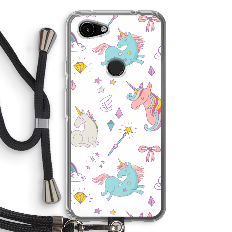 Fantasiewereld: Pixel 3a Transparant Hoesje met koord