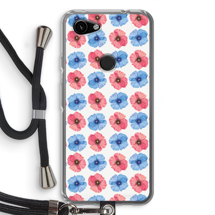 Klaproosjes: Pixel 3a Transparant Hoesje met koord