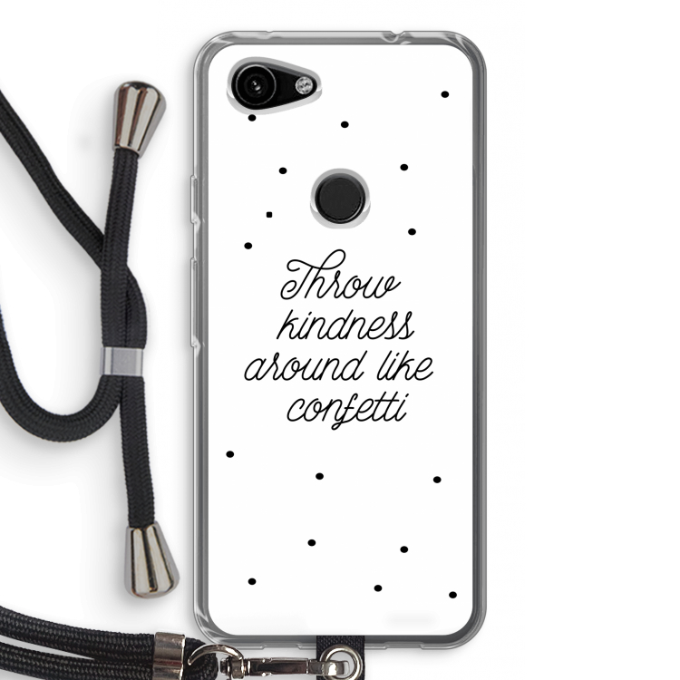 Confetti: Pixel 3a Transparant Hoesje met koord