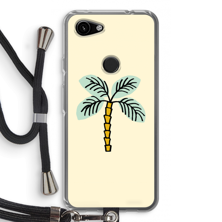 Palmboom: Pixel 3a Transparant Hoesje met koord