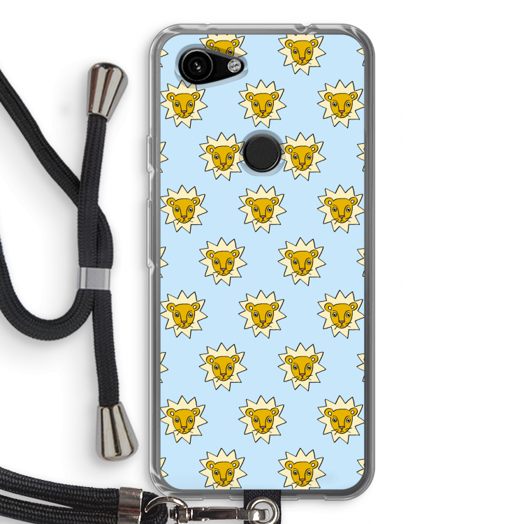 Leeuwenkoppen: Pixel 3a Transparant Hoesje met koord