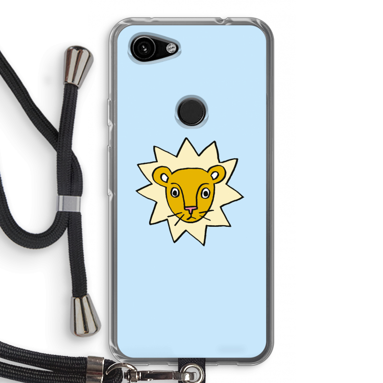 Kleine leeuw: Pixel 3a Transparant Hoesje met koord