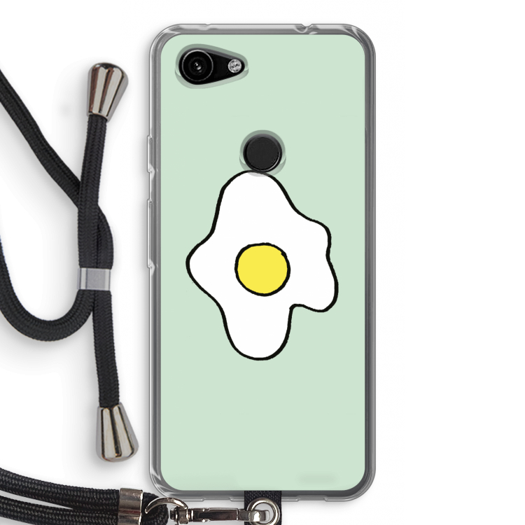Spiegelei: Pixel 3a Transparant Hoesje met koord